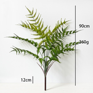Paquete de mango grande único Planta de simulación Hoja de helecho <span class=keywords><strong>Ricitos</strong></span> de oro artificiales Planta de goma blanda de helecho - Product Image 1