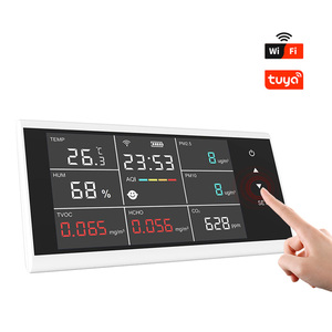 Dienmern 2025 Tuya Sensor suhu, layar sentuh WIFI multifungsi <span class=keywords><strong>Monitor</strong></span> kualitas udara <span class=keywords><strong>CO2</strong></span> PM2.5/10 kelembapan - Product Image 1
