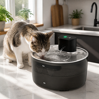 Fontaine à eau rechargeable pour animaux de compagnie 3,2 L, distributeur d'eau sans fil pour chat, commande tactile, acier inoxydable, fontaine à eau silencieuse
