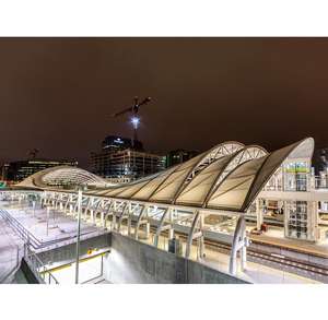 ผ้าใบกันน้ำเคลือบพีวีซีทนไฟ ทอเรียบ โพลีเอสเตอร์/อะคริลิก ป้องกันแสง 610GSM สำหรับเต็นท์ - Product Image 1