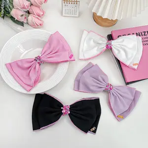 Thời trang thanh lịch tóc phụ kiện phong cách Ins tuyệt vời thanh lịch Rhinestone Bow mùa xuân clip cho phụ nữ