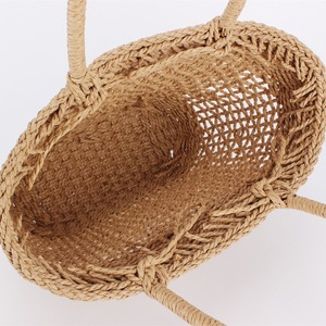Bolso de mano de cuerda de papel tejida para mujer - Bolso tote informal para picnic, vacaciones y uso diario, bolso versátil y único para salidas de primavera - Product Image 3