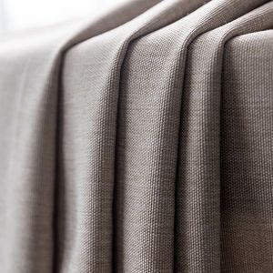 Premium çift taraflı keten bak perde kumaşı 280-320cm genişlik 70-75% karartma yumuşak perdelik tekstil pencere tedavi toptan - Product Image 1