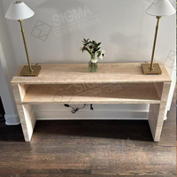 Commode de luxe italienne en marbre véritable travertin spacieuse avec 6 tiroirs, parfaite pour les chambres modernes, les meubles de villa