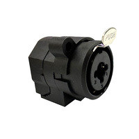 Conectores XLR Hembra de 3 Pines para Montaje en Panel, Conector Recto, ABS, Cobre, Negro