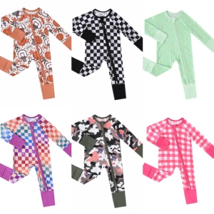 Direct van de fabriek: bamboe baby kledingsets, gestreept, geruit, milieuvriendelijk, ademend, op maat gemaakte newborn pyjama's, gratis sample, kinderkleding - Product Image 1