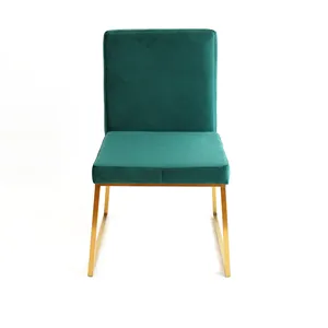 Wholesale Customized Stainless Steel Legs Luxury Gold Armrest Velvet Dining Chair Restaurant chair Modern