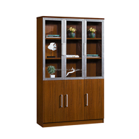 Armoire d'information de bureau sur pied Armoire de classement de stockage de thé avec fond de bureau Boss Bibliothèque Style panneau de bois