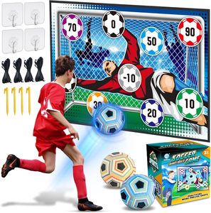Portería de entrenamiento de fútbol para niños personalizada con zonas de puntuación, pelota y accesorios, juego de fútbol de Interior para regalos de cumpleaños - Product Image 1