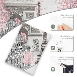Wholesale Paris Tapestry Backdrop Paris Wall Art <strong>Eiffel</strong> <strong>Tower</strong> Photo Banner Background for Party <strong>Decoration</strong> - Product Image 4