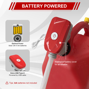 Портативный пластиковый топливный насос с аккумулятором и USB-портом (3,2 GPM) для подачи газа и использования масляной станции - Product Image 4