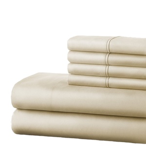 Bộ sưu tập 1800 cao cấp 6-Piece khách sạn sang trọng giường tờ thiết lập hiện đại rắn giường phẳng tờ với túi sâu gấp phong cách - Product Image 1