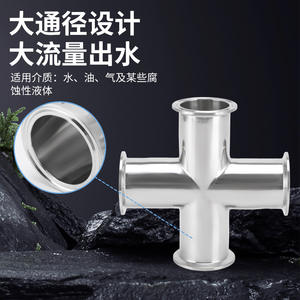 Conexión Rápida en T de Acero Inoxidable 304, Tipo Abrazadera, con Diámetro Igual para Conductos Sanitarios y Accesorios - Product Image 2