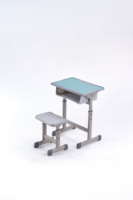 Ensemble chaise et bureau pour écoles primaires et secondaires, structure en acier, design moderne, avec rangement, pour salle de classe, hauteur réglable