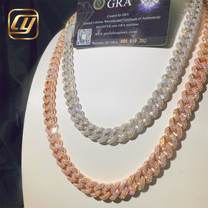 12MM VVS Moissanite Diamond Pass Diamond Tester Hip Hop Jewelry Sterling Silver 925 Hip Hop <b>Iced</b> <b>Out</b> Cuban Link <b>Chain</b> Necklace - Product Image 4