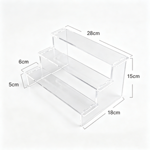 Espositore a 3 livelli in acrilico personalizzato, trasparente, per statuette, oggetti da collezione, giocattoli, organizer da banco per negozi al dettaglio - Product Image 5