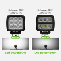 12v24v48v 60w 90w tracteur agricole pelle lourde tireur exploitation minière hors route rangée lampe led lumière de travail