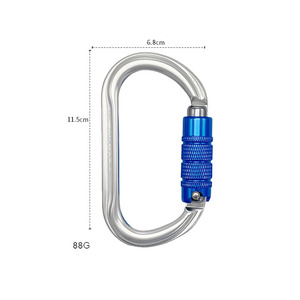 LFEDC 27KN Mosquetón resistente de Montañismo con bloqueo automático de aluminio certificado ovalado en forma de O <span class=keywords><strong>para</strong></span> escalada - Product Image 2