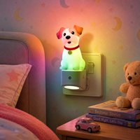 Veilleuse 3D LOHAS Schnauzer à brancher avec capteur crépusculaire, couleurs RGB changeantes, intensité réglable, pour chambre à coucher