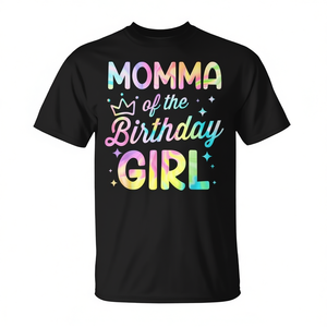 Camiseta Tie Dye Momma Of The Birthday Girl para fiesta de cumpleaños - Product Image 2