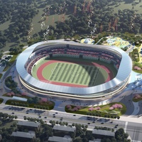 Arsitektur Struktur Baja Fabrikasi Khusus Tahan Angin, Tahan Gempa, dan Tahan Lama untuk Stadion & Rumah Mewah Komersial