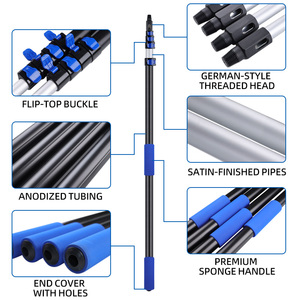 Wholesale High Reach 4.6m Telescopic <b>Window</b> Washing Cleaning System Solar Panel Cleaning Kit Aluminum Water Fed Pole - Product Image 4