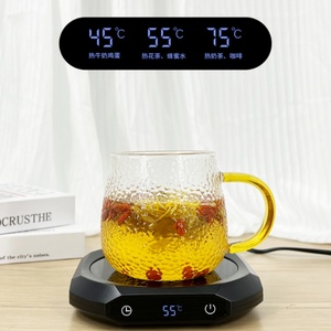 Calentador de Tazas Eléctrico Inteligente con Diseño de Madera, 3 Niveles de Temperatura (45-55-75 Grados), Pantalla, Apagado Automático de 1 a 12 Horas, 30W - Product Image 2
