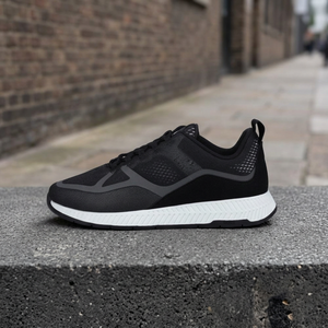 Chaussures de course à lacets en cuir véritable avec semelle intermédiaire en caoutchouc noir et blanc, confortables, de haute qualité, anti-odeur, personnalisables - Product Image 5