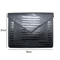 Housse d'ordinateur portable et étui pour tablette en cuir PU écologique, moderne, légère, motif crocodile, étanche, antichoc, avec fermeture à bouton