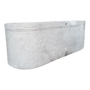 Shengye Pure natural white marble Stone Ceramic bathroom Standalone Supplier Bathtub Manufacturer