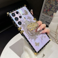 Décoration de paillettes de coque de téléphone antichoc en TPU de luxe papillon pour les modèles S25/S24 FE/S22/S21/S25 Ultra Plus 5G
