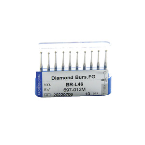 BR-L46(ISO697-012M) FG314 gambo rotondo con collo lungo frese dentarie diamantate - Product Image 1