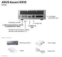 Superordinateur compact Ascent GX10 AI avec puce Grace Blackwell GB10, processeur ARM V9.2-A, 128 Go de RAM, 1 To de SSD, mini PC