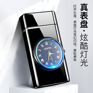 Encendedor Electrónico de Doble Arco JOFI con Diseño de Reloj de Cuarzo, Recargable, Resistente al Viento, Metálico, Clásico, para Regalo de Hombre - Product Image 2