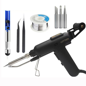 Pistola de soldadura de alta potencia 120W + 50g Alambre de <span class=keywords><strong>estaño</strong></span> + 2 <span class=keywords><strong>pinzas</strong></span> + amortiguadores de <span class=keywords><strong>estaño</strong></span> + 3 puntas de soldadura 8 juegos - Product Image 1
