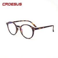 Gafas Redondas con Diseño de Caparazón de Tortuga, Estilo Retro Unisex, con Bisagras de Resorte, Bloqueo de Luz Azul, Monturas Ópticas para Computadora