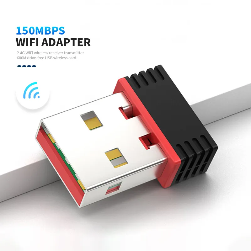 อะแดปเตอร์ Wi-Fi 2.0แบบมินิ USB MT7601เครือข่าย LAN การ์ด WiFi USB ดองเกิลสำหรับพีซี