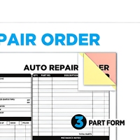 Carnet de commandes de réparation automobile autocopiant, impression personnalisée OEM ODM, vente en gros, modèle de facture de service automobile en 3 feuillets, 50 sets