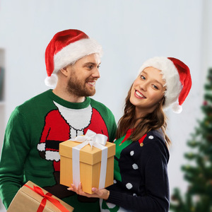 Qiaochi Nouveautés transfrontalières Décorations <span class=keywords><strong>de</strong></span> Noël Bonnet <span class=keywords><strong>de</strong></span> Père Noël en peluche lumineux à LED Style européen <span class=keywords><strong>et</strong></span> américain Modèle universel Noël - Product Image 4