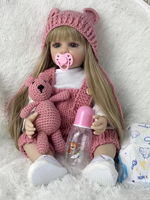 Vente en Gros Poupée Bébé Réaliste 55 CM Populaire en Silicone Vinyle, Mignonne Fille, Poupées Reborn Tendance pour Cadeaux