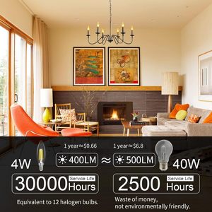 2700K 4000K 6000K đèn chùm ánh sáng bóng đèn ấm trắng 2W <span class=keywords><strong>4W</strong></span> C35 Edison bóng đèn nến AC220V đèn nến E14 dẫn ánh sáng dây tóc - Product Image 3