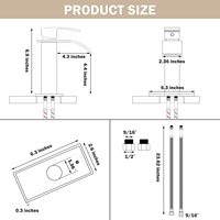Robinet de lavabo RV monotrou moderne avec cartouche céramique, monocommande, à poser sur le plan de travail, pour salle de bain
