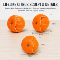 Jouet Squishy Orange Mandarine Doux à Presser, Fruit d'Agrumes Anti-Stress avec Porte-clés et Pochette Transparente pour Enfants et Adultes – Vente au Détail