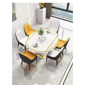 Customized Travertine marble dining table Luxurious handmade italian design beige natural stone table High Quality Wholesale