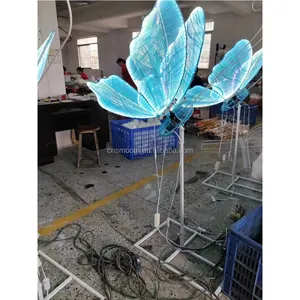 Led Moving Wings Butterfly Blue Pink Purple Led Butterfly for Wedding Party Event Decoration