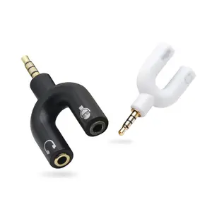 Divisor de auriculares, convertidor de Audio de 3,5mm, 1 macho a 2 hembra, adaptador estéreo de 2 vías en forma de U, M1080, 1 ud.