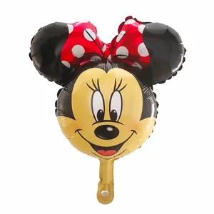 Hot selling high quality cartoon mini Micky Minnie mouse head foil balloon for boy girl gift birthday party supplies