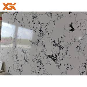 Bán buôn Trung Quốc Trắng calacatta đánh bóng nhân tạo thạch anh nhà bếp bàn phong cách hiện đại slab cho khách sạn - Product Image 6