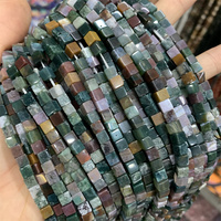 Matériau naturel 4*4mm Rhodochrosite Africain Turquoise Améthyste Carré Cube Perle Carré Perle Accessoire de Fabrication de Bijoux