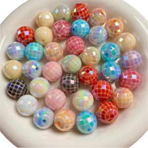 Perles acryliques colorées plaquées UV, perles disco, breloques DIY pour téléphone, porte-clés de voiture, accessoires de fabrication de bijoux, vente en gros - Product Image 1